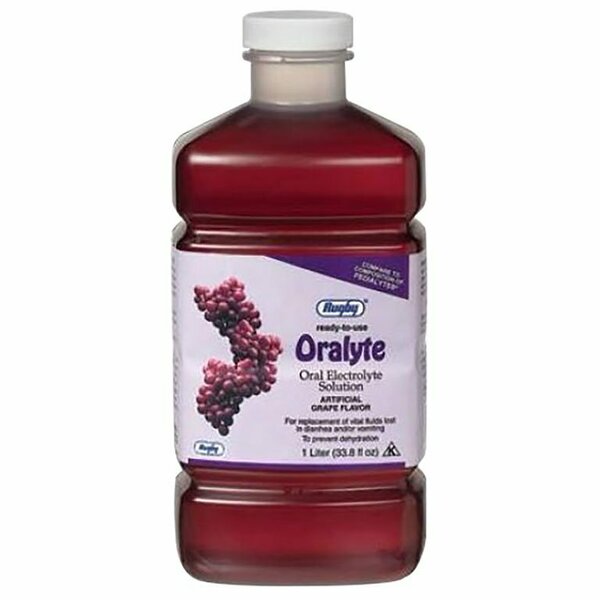 Major & Rugby Pharmaceuticals Oralyte Solution, Grape Flavor, 33oz, 8PK 00536-1385-86